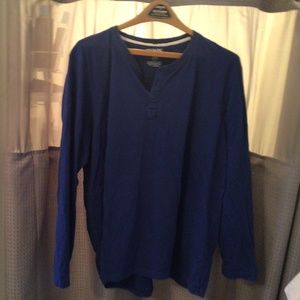 Men’s CHAPS cotton Henley navy blue size xl